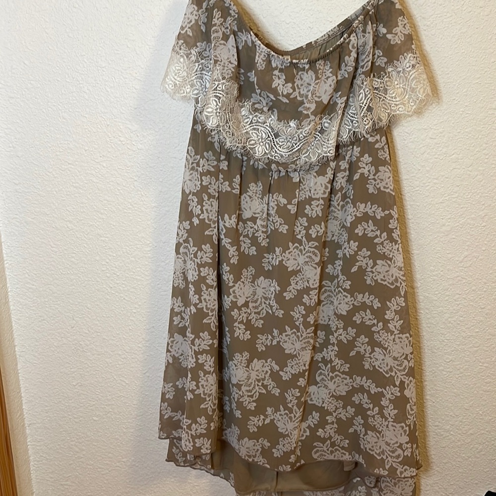 Strapless floral dress